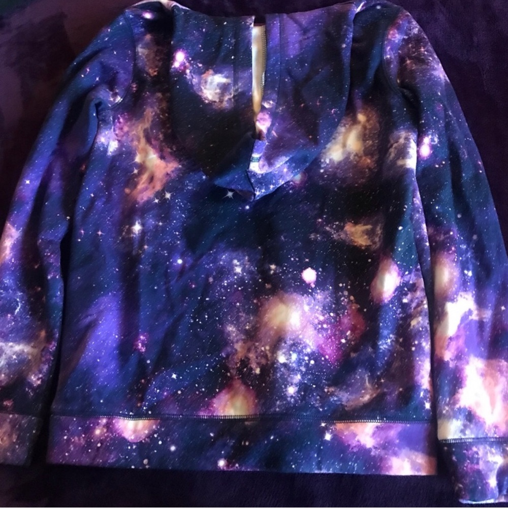 Lands End Galaxy Print Boys Hooded Top - Size L